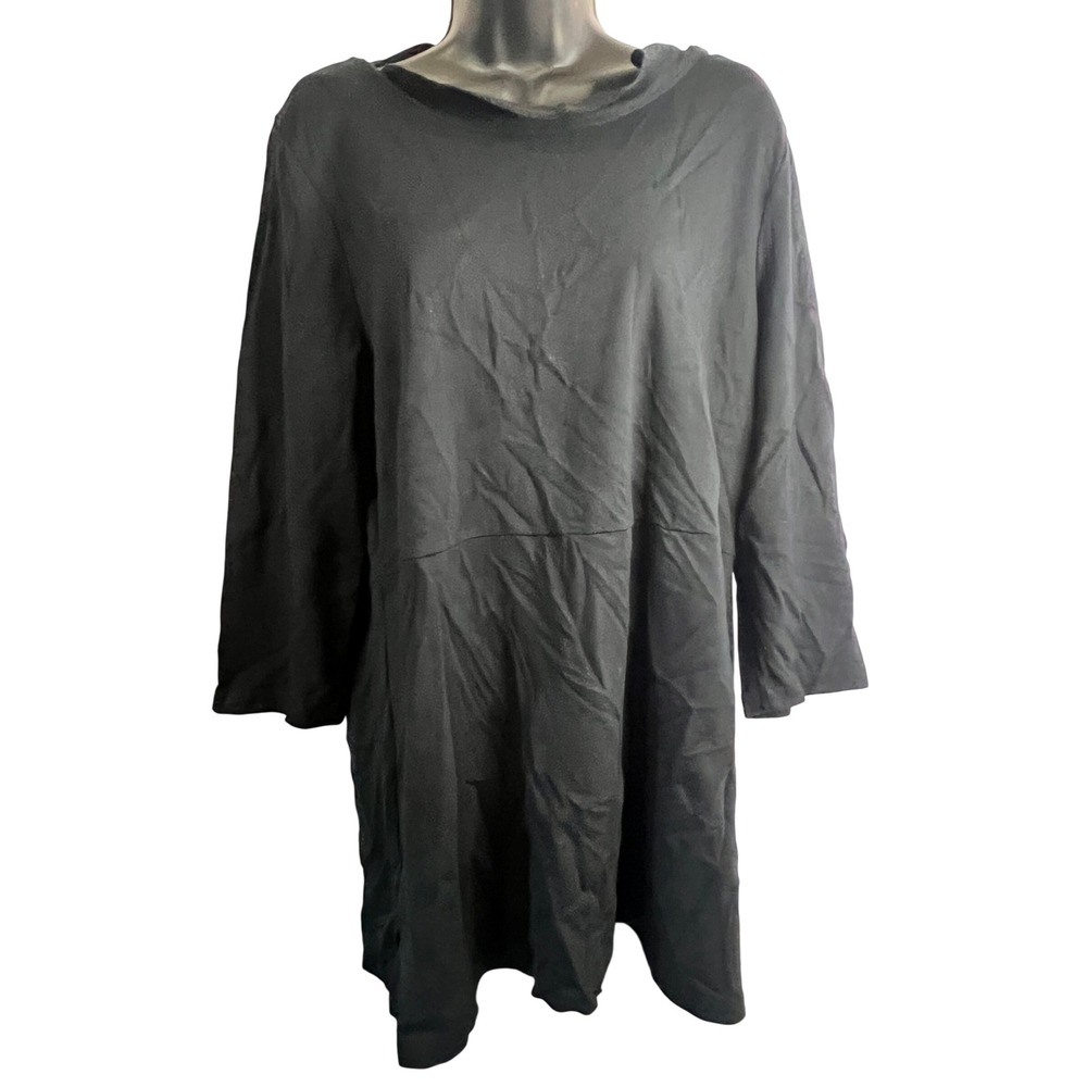 Jill Jill Jill‎ Ponte Tunic Black Long Sleeve Dress Size L
